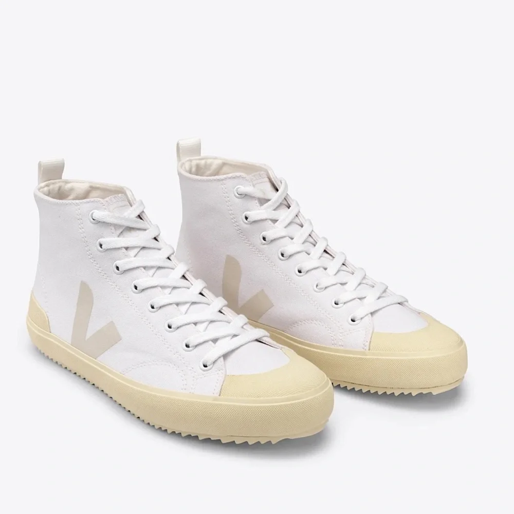 VEJA Nova High Top Canvas White Butter Sole Size 5 NIB